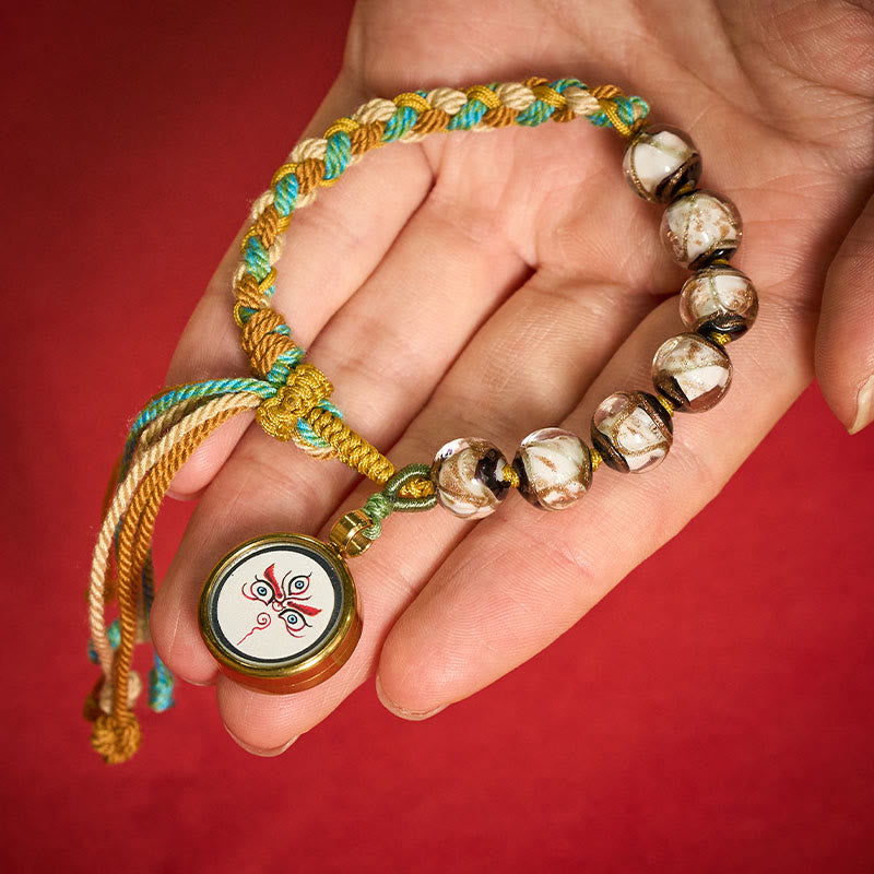 Buddha Stones Pulsera de hilo con cuentas de vidrio tibetano Liuli, cinco direcciones, dioses de la riqueza, bendición del ojo de Buda - image 22