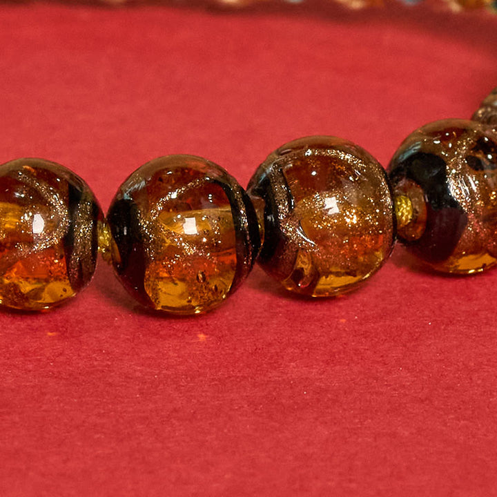 Buddha Stones Pulsera de hilo con cuentas de vidrio tibetano Liuli, cinco direcciones, dioses de la riqueza, bendición del ojo de Buda - image 18