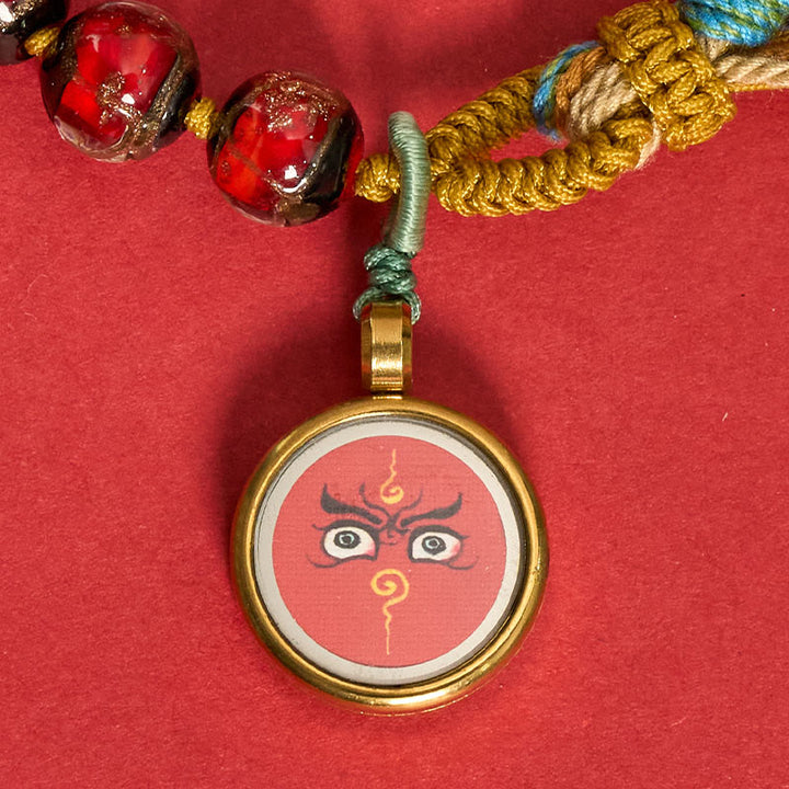 Buddha Stones Pulsera de hilo con cuentas de vidrio tibetano Liuli, cinco direcciones, dioses de la riqueza, bendición del ojo de Buda - image 11