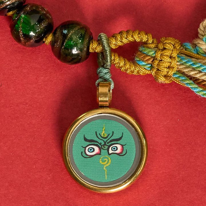 Buddha Stones Pulsera de hilo con cuentas de vidrio tibetano Liuli, cinco direcciones, dioses de la riqueza, bendición del ojo de Buda - image 29
