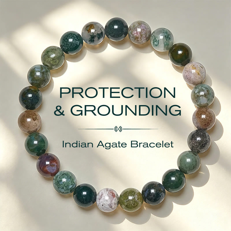 Buddha Stones Pulsera de protección y paz con jaspe y ágata de sedimentos marinos de piedra natural - 6 mm (circunferencia de la muñeca: 14-15 cm) - image 0