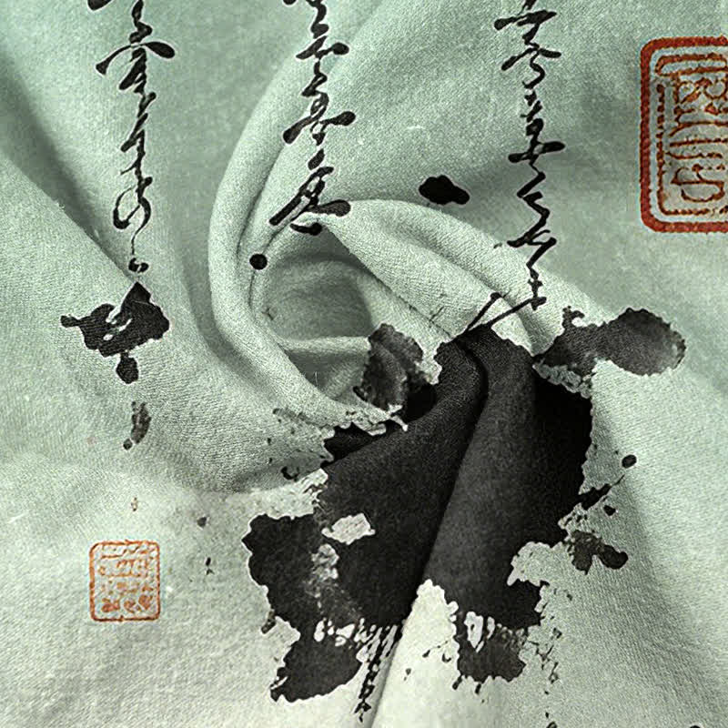 Buddha Stones Pantalones de hombre de algodón con estampado de bambú y corte ajustado, con bolsillos. - image 3
