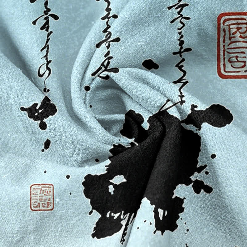 Buddha Stones Pantalones de hombre de algodón con estampado de bambú y corte ajustado, con bolsillos. - image 7