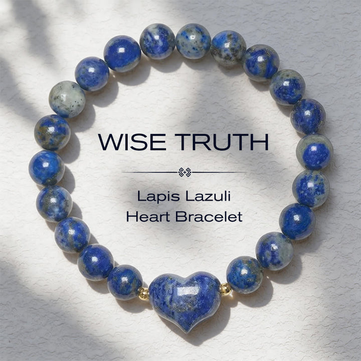 Buddha Stones Pulsera espiritual de corazón de amor con aventurina verde amatista natural, ojo de tigre y cuarzo fresa. - Lapislázuli (circunferencia de la muñeca: 14-16 cm) - image 36