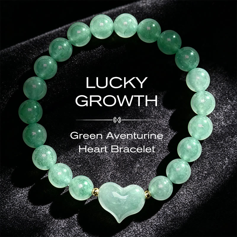 Buddha Stones Pulsera espiritual de corazón de amor con aventurina verde amatista natural, ojo de tigre y cuarzo fresa. - Aventurina verde (circunferencia de la muñeca: 14-16 cm) - image 11