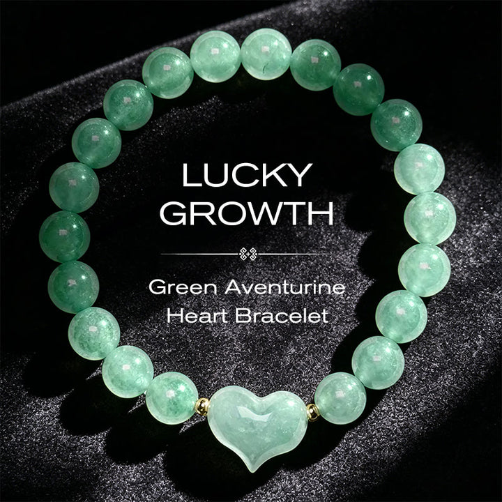 Buddha Stones Pulsera espiritual de corazón de amor con aventurina verde amatista natural, ojo de tigre y cuarzo fresa. - Aventurina verde (circunferencia de la muñeca: 14-16 cm) - image 11