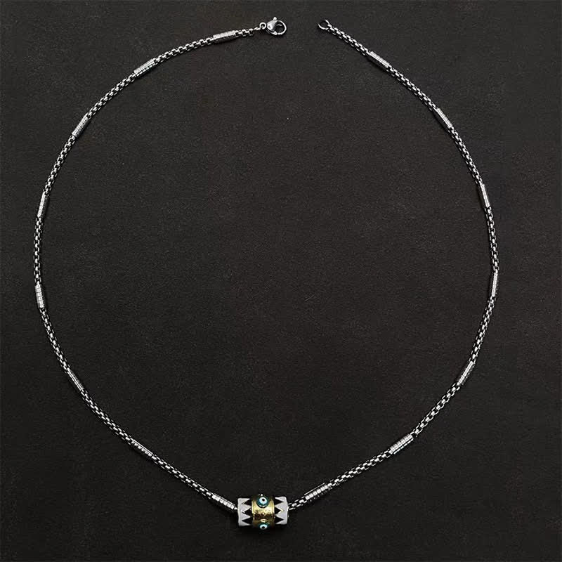 Buddha Stones Collar con colgante de protección contra el mal de ojo esmaltado en cobre - image 8