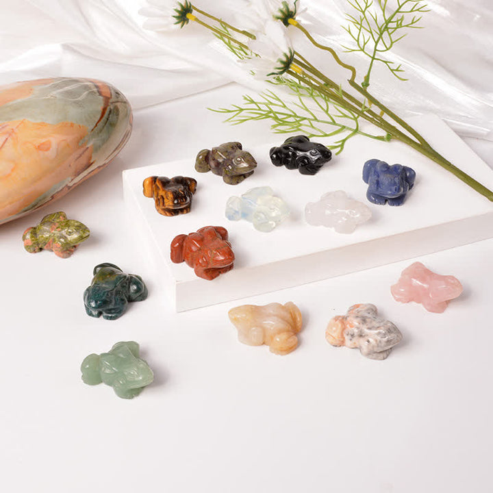 Buddha Stones Decoración con cristales y piedras de cuarzo transparente y aventurina verde natural con forma de rana para la riqueza. - image 34