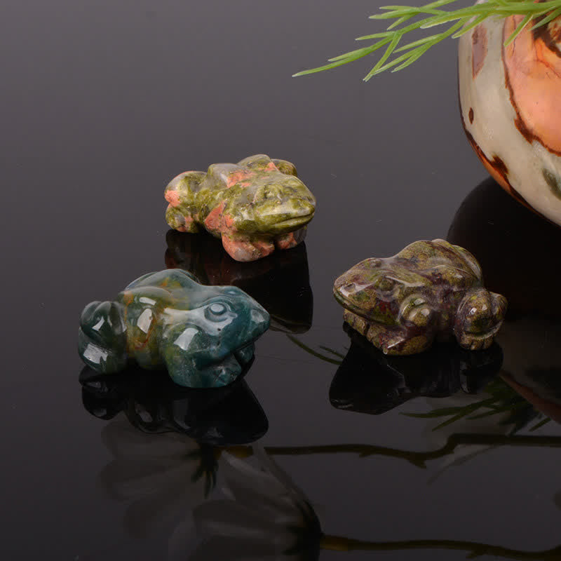 Buddha Stones Decoración con cristales y piedras de cuarzo transparente y aventurina verde natural con forma de rana para la riqueza. - image 32