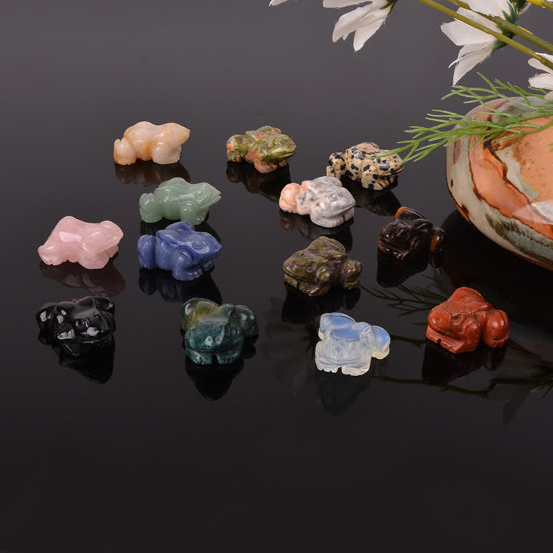 Buddha Stones Decoración con cristales y piedras de cuarzo transparente y aventurina verde natural con forma de rana para la riqueza. - image 33