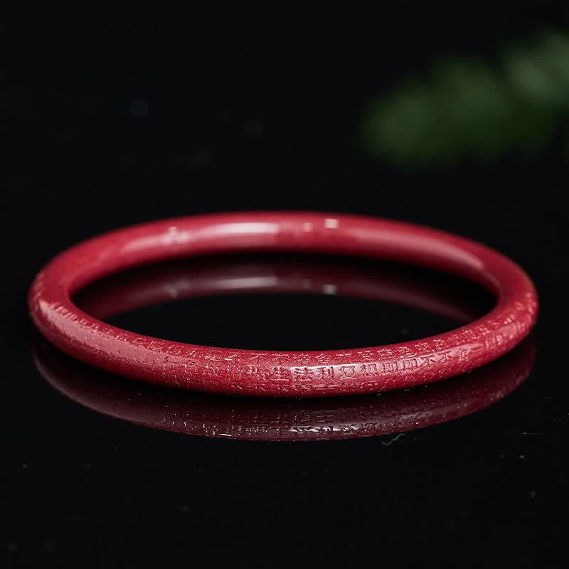 Buddha Stones Pulsera rígida Cinnabar Plain Heart Sutra Calm - image 8