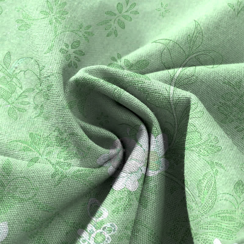 Buddha Stones Pantalones de mujer de lino y algodón con estampado floral romántico, cintura elástica y pernera ancha con bolsillos. - image 11