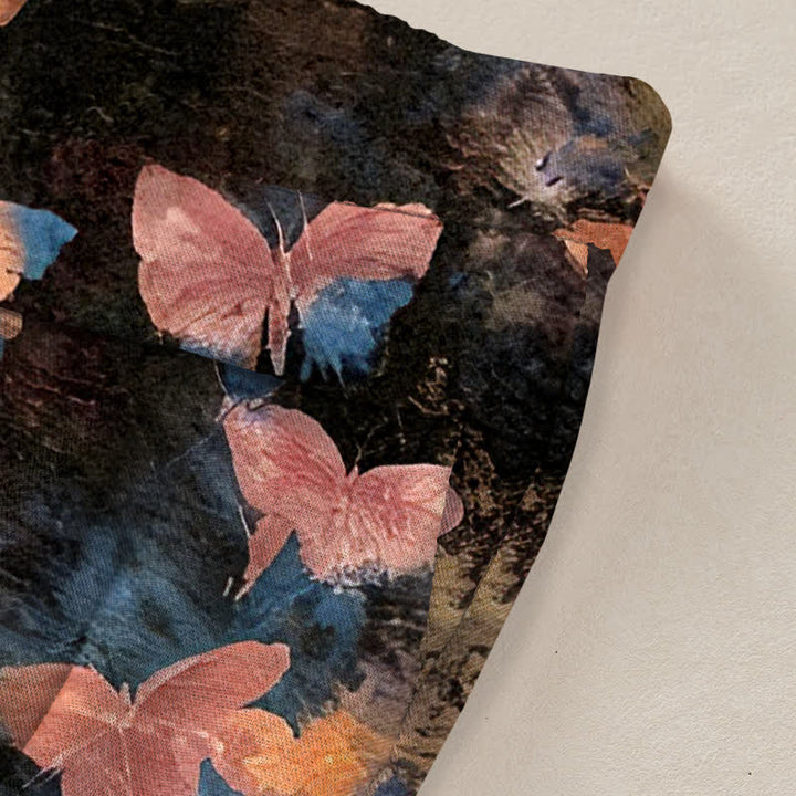 Buddha Stones Pantalones de mujer de algodón y lino con estampado de mariposas, cintura elástica y pernera ancha con bolsillos. - image 10