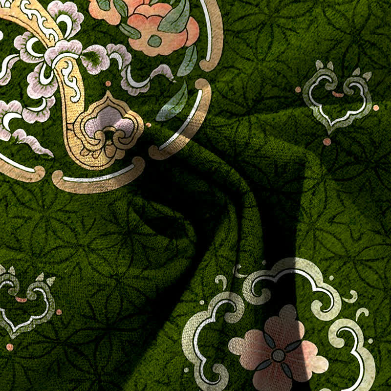 Buddha Stones Pantalones de mujer de algodón y lino con estampado bohemio de medallones, cintura elástica y pernera ancha con bolsillos. - image 11