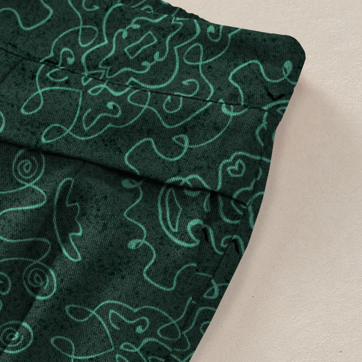 Buddha Stones Pantalones de mujer de algodón y lino con estampado de mandala, cintura elástica y pernera ancha con bolsillos. - image 3