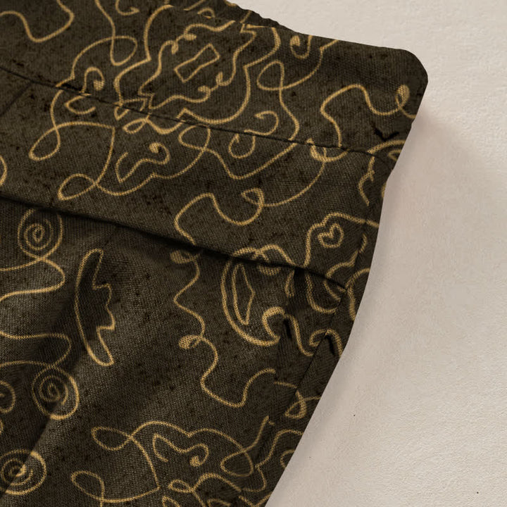 Buddha Stones Pantalones de mujer de algodón y lino con estampado de mandala, cintura elástica y pernera ancha con bolsillos. - image 13