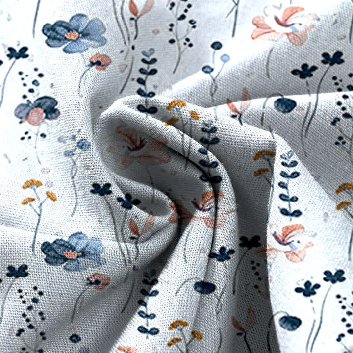 Buddha Stones Pantalones de mujer de algodón y lino con estampado floral, cintura elástica y pernera ancha con bolsillos. - image 11