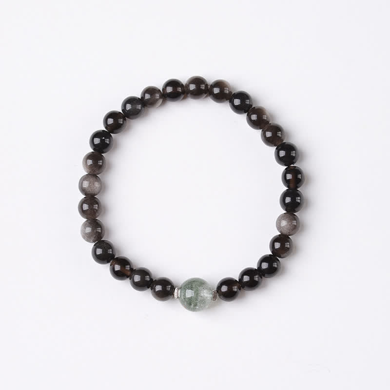 Buddha Stones Pulsera redonda china nueva tejida a mano con obsidiana negra para conexión a tierra - image 12