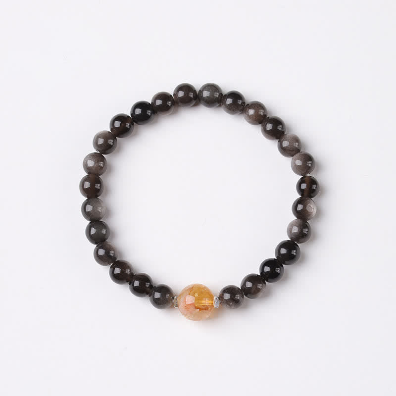 Buddha Stones Pulsera redonda china nueva tejida a mano con obsidiana negra para conexión a tierra - image 11