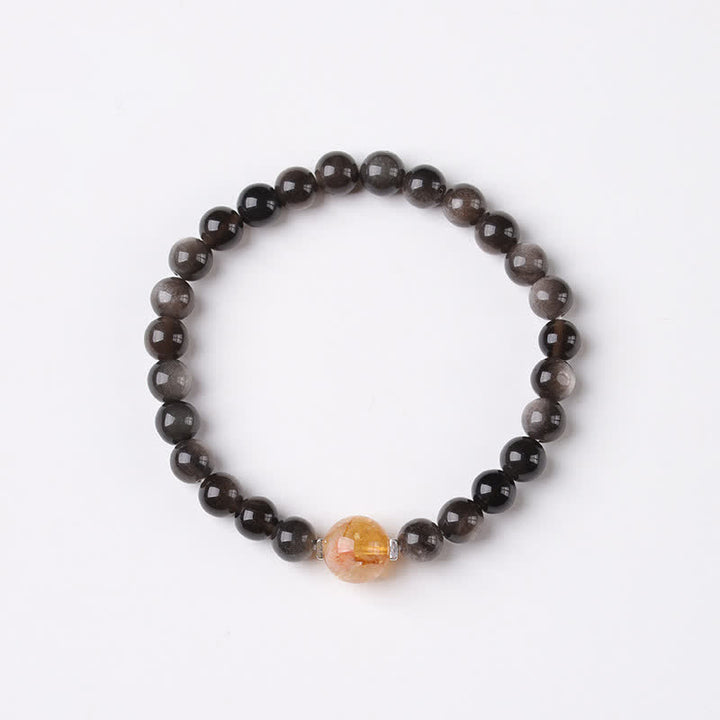 Buddha Stones Pulsera redonda china nueva tejida a mano con obsidiana negra para conexión a tierra - image 11
