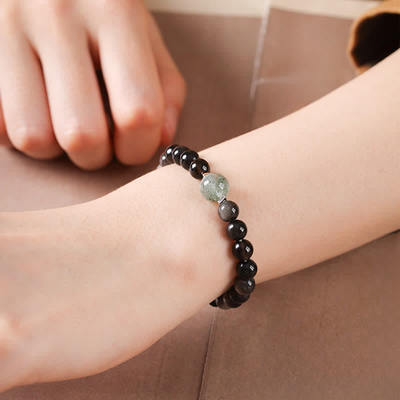 Buddha Stones Pulsera redonda china nueva tejida a mano con obsidiana negra para conexión a tierra - image 9