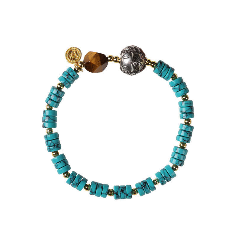 Buddha Stones Pulsera de cuentas de disco chinas nueva, hecha a mano, de Turquoise Communication - image 11