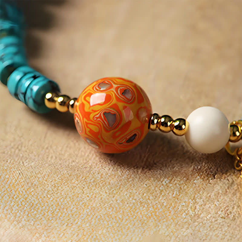 Buddha Stones Pulsera de cuentas de disco chinas nueva, hecha a mano, de Turquoise Communication - image 10