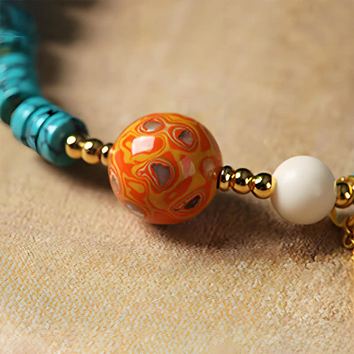 Buddha Stones Pulsera de cuentas de disco chinas nueva, hecha a mano, de Turquoise Communication - image 10