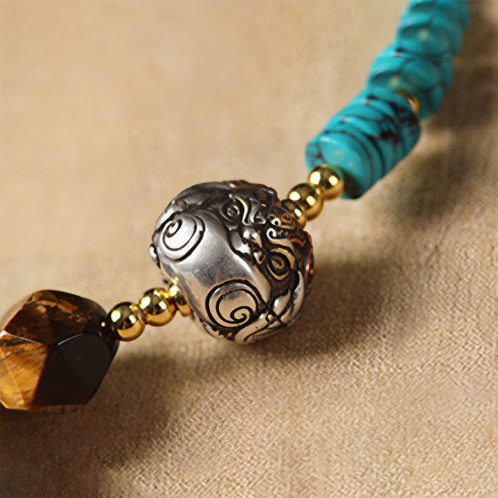 Buddha Stones Pulsera de cuentas de disco chinas nueva, hecha a mano, de Turquoise Communication - image 9
