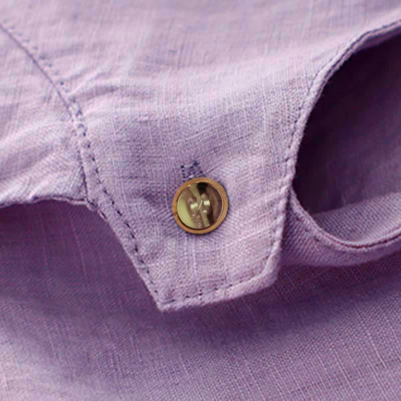 Buddha Stones Camiseta sin mangas de mujer con botones, estilo casual de verano y líneas minimalistas. - image 8