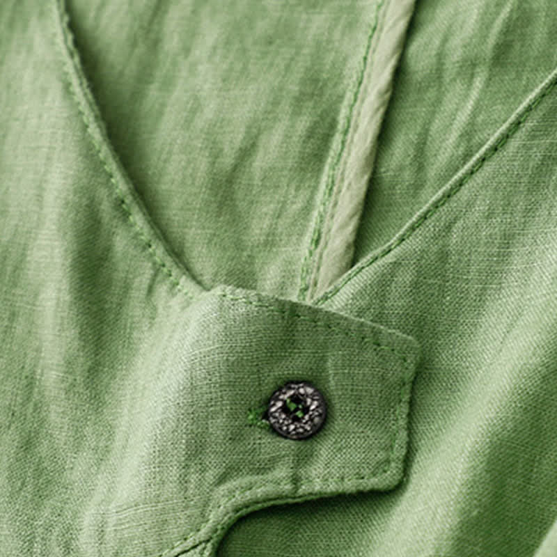 Buddha Stones Camiseta sin mangas de mujer con botones, estilo casual de verano y líneas minimalistas. - image 19