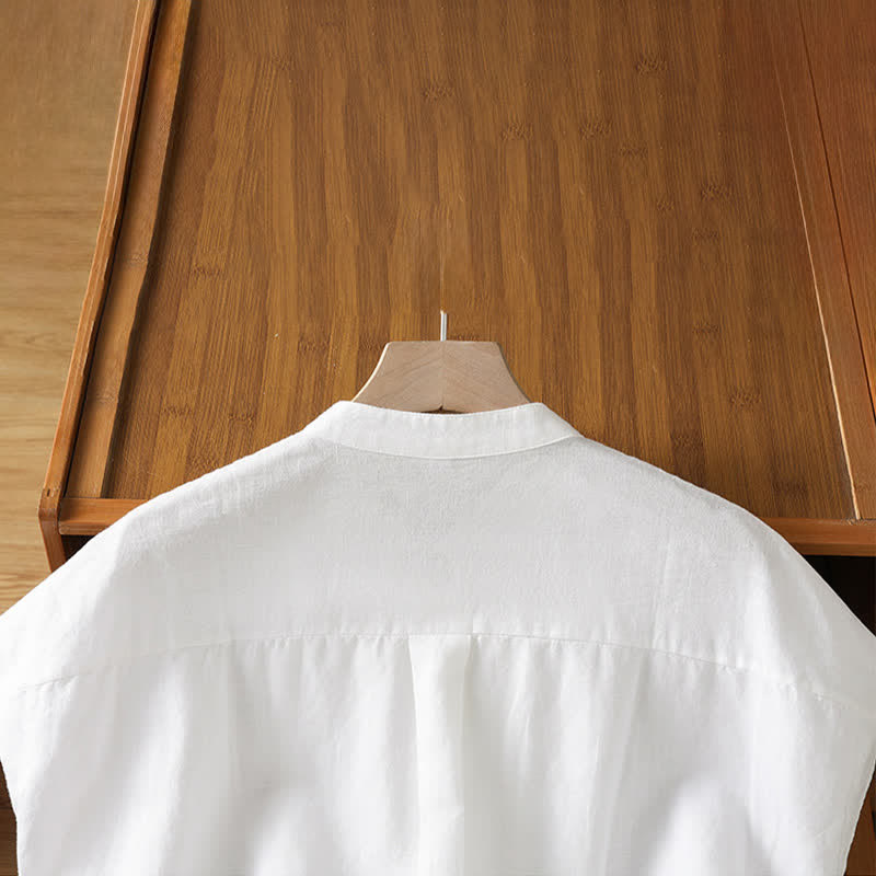 Buddha Stones Camisas sin mangas lisas para mujer, estilo casual de verano, con pliegues en la parte delantera. - image 10
