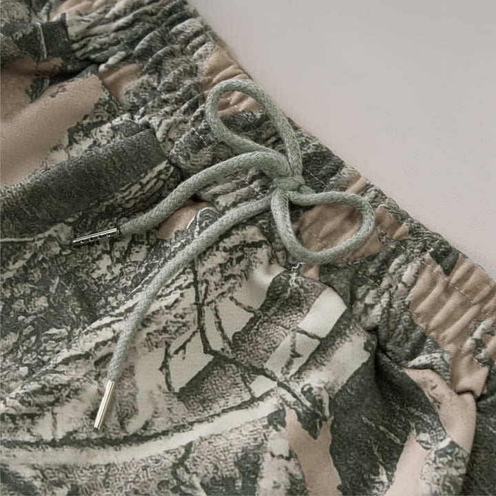 Buddha Stones Pantalones cortos de verano informales para mujer con cordón ajustable y estampado abstracto de hoja de arce. - image 12