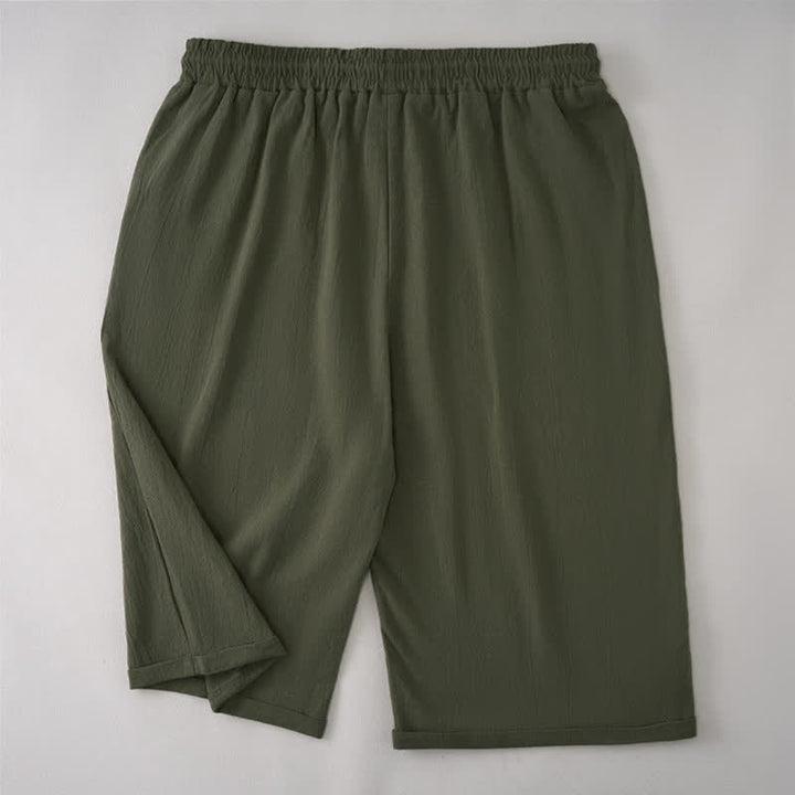 Buddha Stones Bermudas casuales de verano con cordón ajustable, color liso, para mujer, pierna recta, con bolsillos. - image 7
