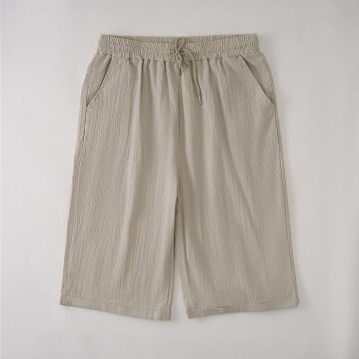 Buddha Stones Bermudas casuales de verano con cordón ajustable, color liso, para mujer, pierna recta, con bolsillos. - Caqui - US14, UK/AU18, EU46 (3XL) - image 0