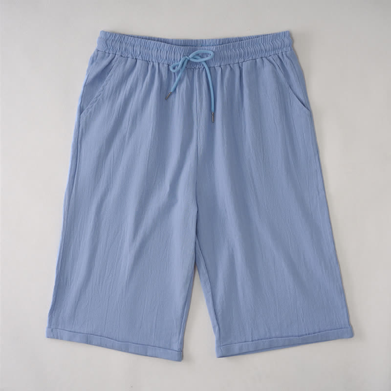 Buddha Stones Bermudas casuales de verano con cordón ajustable, color liso, para mujer, pierna recta, con bolsillos. - image 12