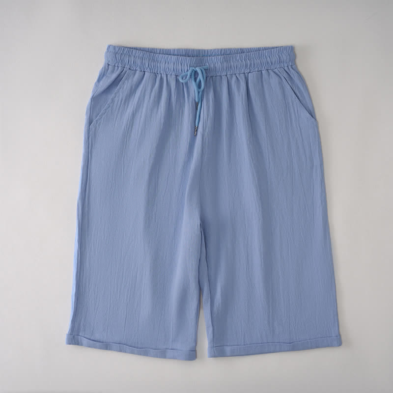 Buddha Stones Bermudas casuales de verano con cordón ajustable, color liso, para mujer, pierna recta, con bolsillos. - Azul cielo claro - US14, UK/AU18, EU46 (3XL) - image 11