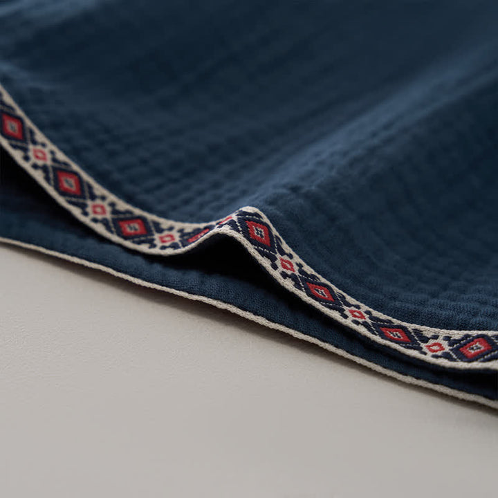 Buddha Stones Bermudas geométricas de estilo bohemio informal con cordón ajustable para hombre, de pierna recta y con bolsillos. - image 9