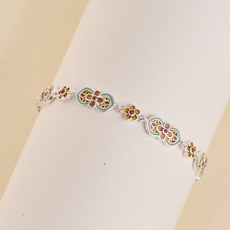 Buddha Stones Pulsera curativa con diseño floral y esmalte de cobre - image 2