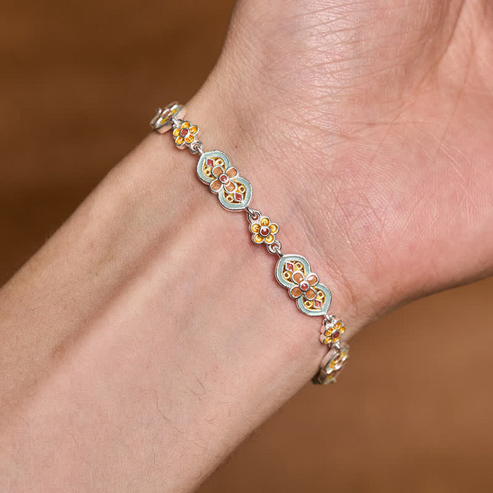 Buddha Stones Pulsera curativa con diseño floral y esmalte de cobre - image 3