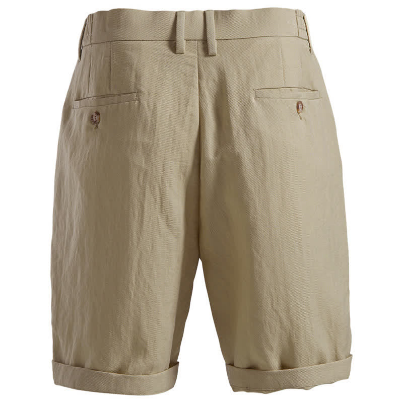 Bermuda clásicas informales de verano con cremallera y botones, color liso, para hombre, con bolsillos, Buddha Stones. - image 1