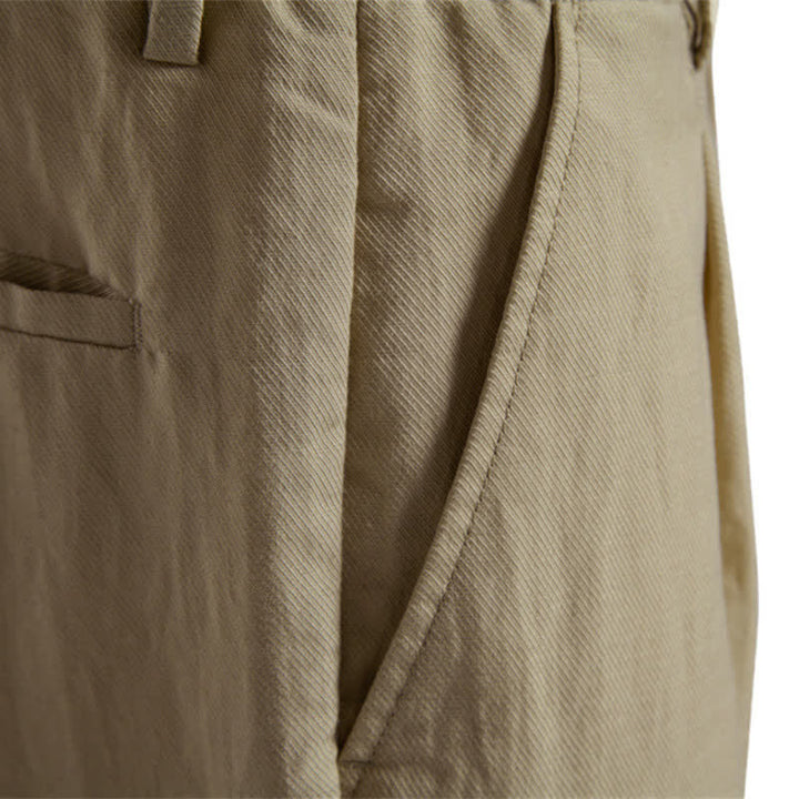 Buddha Stones Pantalones cortos bermudas clásicos de verano con cremallera y botones, color liso, para hombre, pierna recta y bolsillos. - image 7