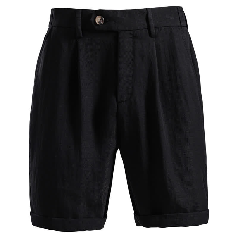 Buddha Stones Pantalones cortos bermudas clásicos de verano con cremallera y botones, color liso, para hombre, pierna recta y bolsillos. - Negro - US/UK/AU42, EU52 (2XL) - image 13