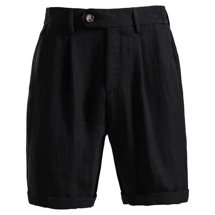 Buddha Stones Pantalones cortos bermudas clásicos de verano con cremallera y botones, color liso, para hombre, pierna recta y bolsillos. - Negro - US/UK/AU42, EU52 (2XL) - image 13