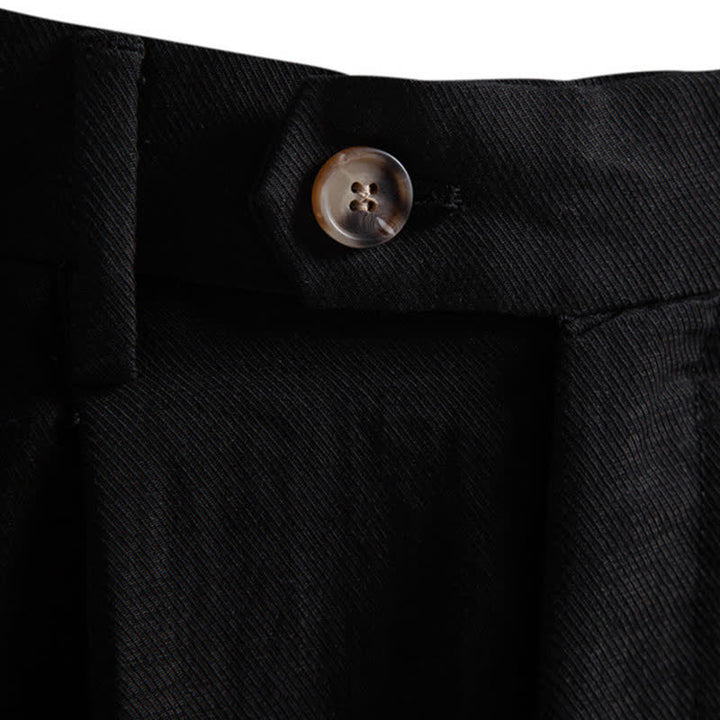 Buddha Stones Pantalones cortos bermudas clásicos de verano con cremallera y botones, color liso, para hombre, pierna recta y bolsillos. - image 14