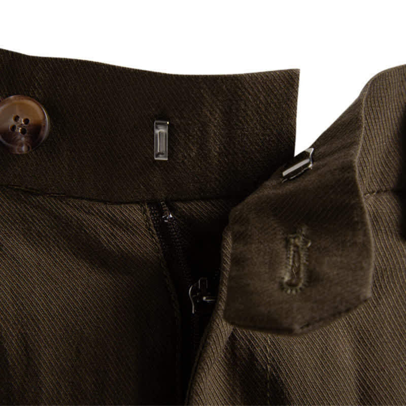 Buddha Stones Pantalones cortos bermudas clásicos de verano con cremallera y botones, color liso, para hombre, pierna recta y bolsillos. - image 25