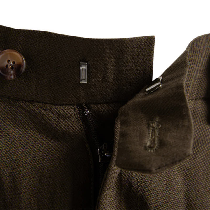 Buddha Stones Pantalones cortos bermudas clásicos de verano con cremallera y botones, color liso, para hombre, pierna recta y bolsillos. - image 25