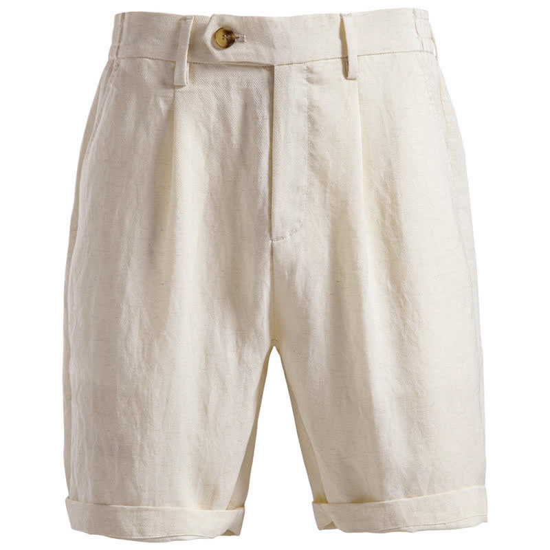 Buddha Stones Pantalones cortos bermudas clásicos de verano con cremallera y botones, color liso, para hombre, pierna recta y bolsillos. - Beige - US/UK/AU42, EU52 (2XL) - image 32
