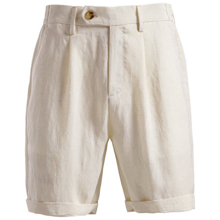 Buddha Stones Pantalones cortos bermudas clásicos de verano con cremallera y botones, color liso, para hombre, pierna recta y bolsillos. - Beige - US/UK/AU42, EU52 (2XL) - image 32