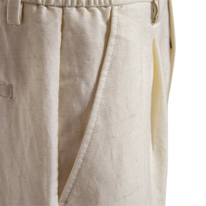 Buddha Stones Pantalones cortos bermudas clásicos de verano con cremallera y botones, color liso, para hombre, pierna recta y bolsillos. - image 34